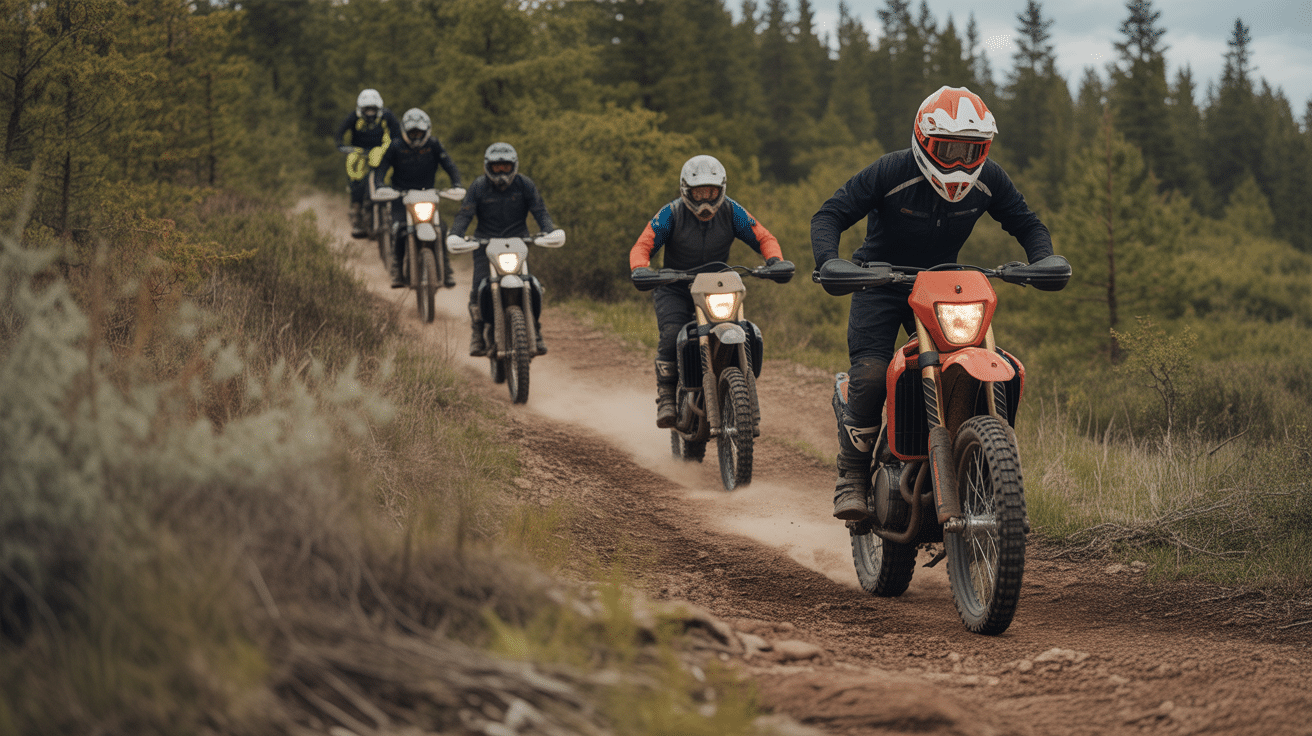 enduro motocyclistes foret aventure