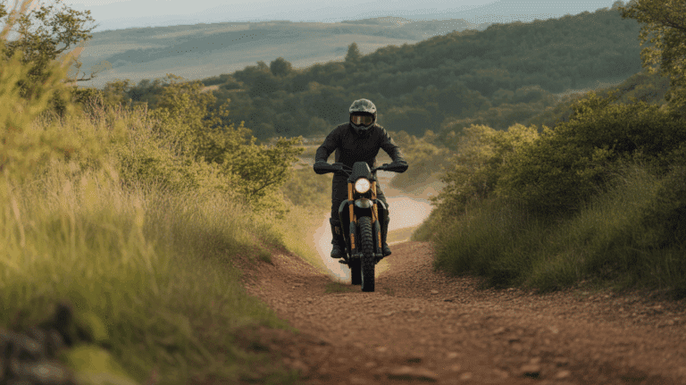 motocycliste trail nature